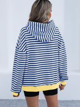 Load image into Gallery viewer, Drawstring Striped Long Sleeve Hoodie
