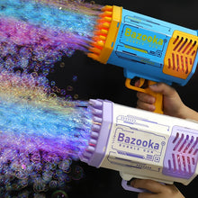 Load image into Gallery viewer, Bubble Machine Gun Rocket with 69 Holes, Automatic Blower and Light Toy
