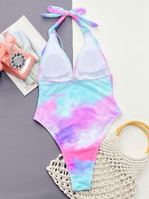 Load image into Gallery viewer, Tie-Dye Halter Neck One-Piece Swimsuit
