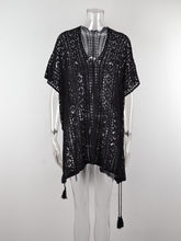 Load image into Gallery viewer, Cutout V-Neck Cover-Up with Tassel
