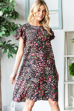 Load image into Gallery viewer, Heimish Full Size Printed Ruffled Short Sleeve Dress with Pockets
