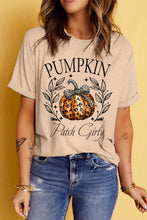 Load image into Gallery viewer, Khaki PUMPKIN Patch Girly Leopard Bowknot Pumpkin Graphic T Shirt
