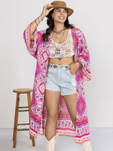 Load image into Gallery viewer, Plus Size Printed Open Front Longline Cardigan
