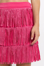 Load image into Gallery viewer, RHINESTONE SUEDE FRINGE SKIRT
