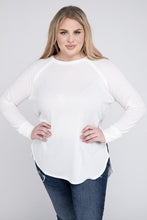 Load image into Gallery viewer, Plus Melange Baby Waffle Long Sleeve Top
