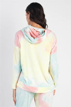 Load image into Gallery viewer, Cherish Apparel Drawstring Tie-Dye Dropped Shoulder Hoodie
