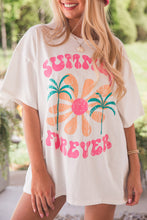 Load image into Gallery viewer, White SUMMER FOREVER Flower Graphic T Shirt
