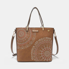 Load image into Gallery viewer, Nicole Lee USA Metallic Stitching Embroidery Inlaid Rhinestone Tote Bag
