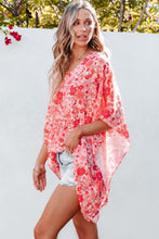 Load image into Gallery viewer, Pink Boho Floral V Neck Kimono Style Blouse
