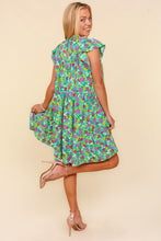 Load image into Gallery viewer, Haptics Frilled Mock Neck Ditsy Floral Dress
