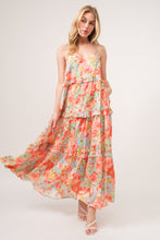 Load image into Gallery viewer, And The Why Floral Ruffled Tiered Maxi Adjustable Strap Cami Dress
