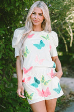 Load image into Gallery viewer, Butterfly Round Neck Top and Shorts Set
