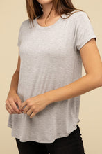 Load image into Gallery viewer, Flowy Round Hem Rayon Short Sleeve Top
