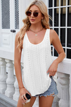 Load image into Gallery viewer, Eyelet Scoop Neck Wide Strap Tank
