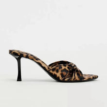 Load image into Gallery viewer, Bow Leopard Kitten Heel Sandals
