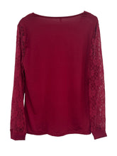 Load image into Gallery viewer, Full Size Lace Detail V-Neck Long Sleeve Blouse
