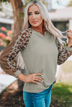 Load image into Gallery viewer, Womens / Teen Girls - Tea &amp; Muesli Leopard Pattern - Waffle Knit Long Sleeve Top - Only Sizes S, M, XL Left
