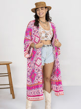 Load image into Gallery viewer, Plus Size Printed Open Front Longline Cardigan
