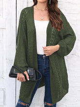 Load image into Gallery viewer, Cable-Knit Open Front Long Sleeve Cardigan
