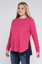 Load image into Gallery viewer, Plus Melange Baby Waffle Long Sleeve Top
