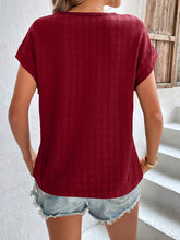 Load image into Gallery viewer, Textured Round Neck Short Sleeve Top
