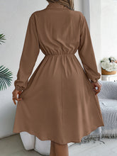 Load image into Gallery viewer, Collared Neck Long Sleeve Dress with Pockets
