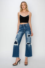 Load image into Gallery viewer, Risen Full Size High Rise Patch Detailed Wide Leg Crop Jeans
