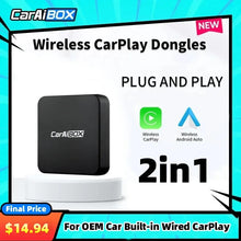 Load image into Gallery viewer, CarAIBOX 2in1 Wireless CarPlay Dongle Wireless Android Auto Box For Car Radio with Wired CarPlay
