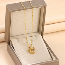 Load image into Gallery viewer, Womens Double-Layer Love With Rhinestones Titanium Steel Pendant Fashion Necklace - Jewelry
