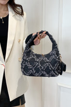 Load image into Gallery viewer, Raw Edge Denim Handbag with Pouch
