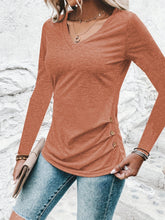 Load image into Gallery viewer, Heathered V-Neck Long Sleeve T-Shirt
