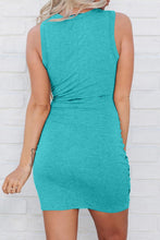 Load image into Gallery viewer, Cutout Round Neck Sleeveless Mini Dress
