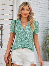 Load image into Gallery viewer, Double Take Floral Notched Neck Blouse
