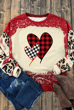 Load image into Gallery viewer, Heart Leopard Round Neck Sweatshirt
