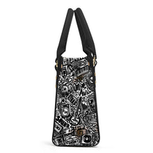 Load image into Gallery viewer, Ti Amo I love you - Exclusive Brand - Pharlap 2 / Black / White - Music - Luxury Womens PU Tote Bag - Black Straps
