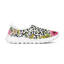 Load image into Gallery viewer, Ti Amo I love you  - Exclusive Brand  - Leopard with Pink Flowers - Women&#39;s Mesh Running Shoes
