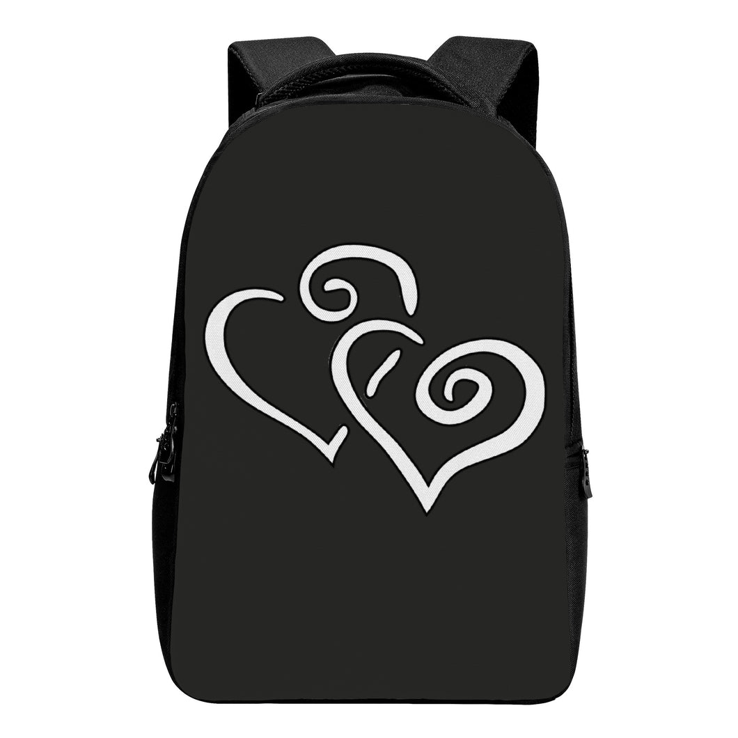 Ti Amo I love you - Exclusive Brand - Tuatara - Double White Heart -   Laptop Backpack