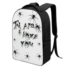 Load image into Gallery viewer, Ti Amo I love you - Exclusive Brand  - White - Lots of Spiders - Laptop Backpack
