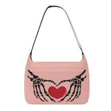 Load image into Gallery viewer, Ti Amo I love you - Exclusive Brand - Zinnwaldite - Skeleton Heart Hands  -  Journey Computer Shoulder Bag
