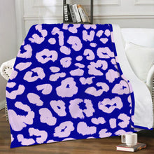 Load image into Gallery viewer, Ti Amo I love you - Exclusive Brand - Deep Blue &amp; Perfume - Animal Print - Micro Fleece Blankets
