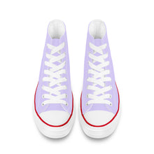 Load image into Gallery viewer, Ti Amo I love you - Exclusive Brand - Lilac - White Daisy - High Top Canvas Shoes - White  Soles
