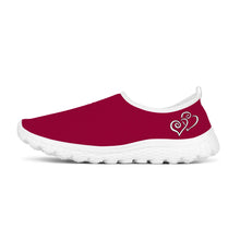 Load image into Gallery viewer, Ti Amo I love you - Exclusive Brand - Lifeline - Double White Heart - Women&#39;s Mesh Running Shoes - White Soles
