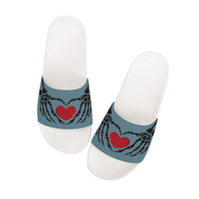 Load image into Gallery viewer, Ti Amo I love you - Exclusive Brand - Hoki - Skeleton Hands with Heart -  Slide Sandals - White Soles
