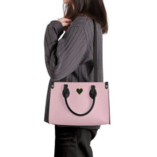 Load image into Gallery viewer, Ti Amo I love you - Exclusive Brand - Pale Rose - Luxury Womens PU Tote Bag - Black Straps
