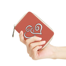 Load image into Gallery viewer, Ti Amo I love you - Exclusive Brand - Mars - Double White Heart - PU Leather - Zipper Card Holder
