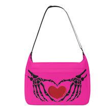 Load image into Gallery viewer, Ti Amo I love you - Exclusive Brand - Persian Rose - Skeleton Heart Hands  -  Journey Computer Shoulder Bag
