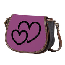 Load image into Gallery viewer, Ti Amo I love you - Exclusive Brand - Cannon Pink - Double Black Heart - Saddle Bag
