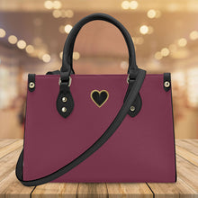 Load image into Gallery viewer, Ti Amo I love you - Exclusive Brand - Velvet Maroon - Luxury Womens PU Tote Bag - Black Straps
