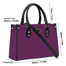 Load image into Gallery viewer, Ti Amo I love you - Exclusive Brand - Palatinate Purple - Luxury Women PU Tote Bag - Black Straps
