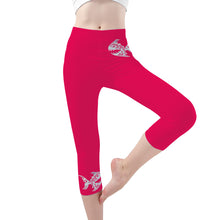 Load image into Gallery viewer, Ti Amo I love you -  Exclusive Brand - Bright Hot Pink - Womens / Teen Girls  / Womens Plus Size  - Angry Fish - Capri Yoga Leggings
